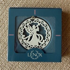 Lenox Porcelain Angel Ornament – Yule Christmas Angel, Ivory & Gold,‎ With Box